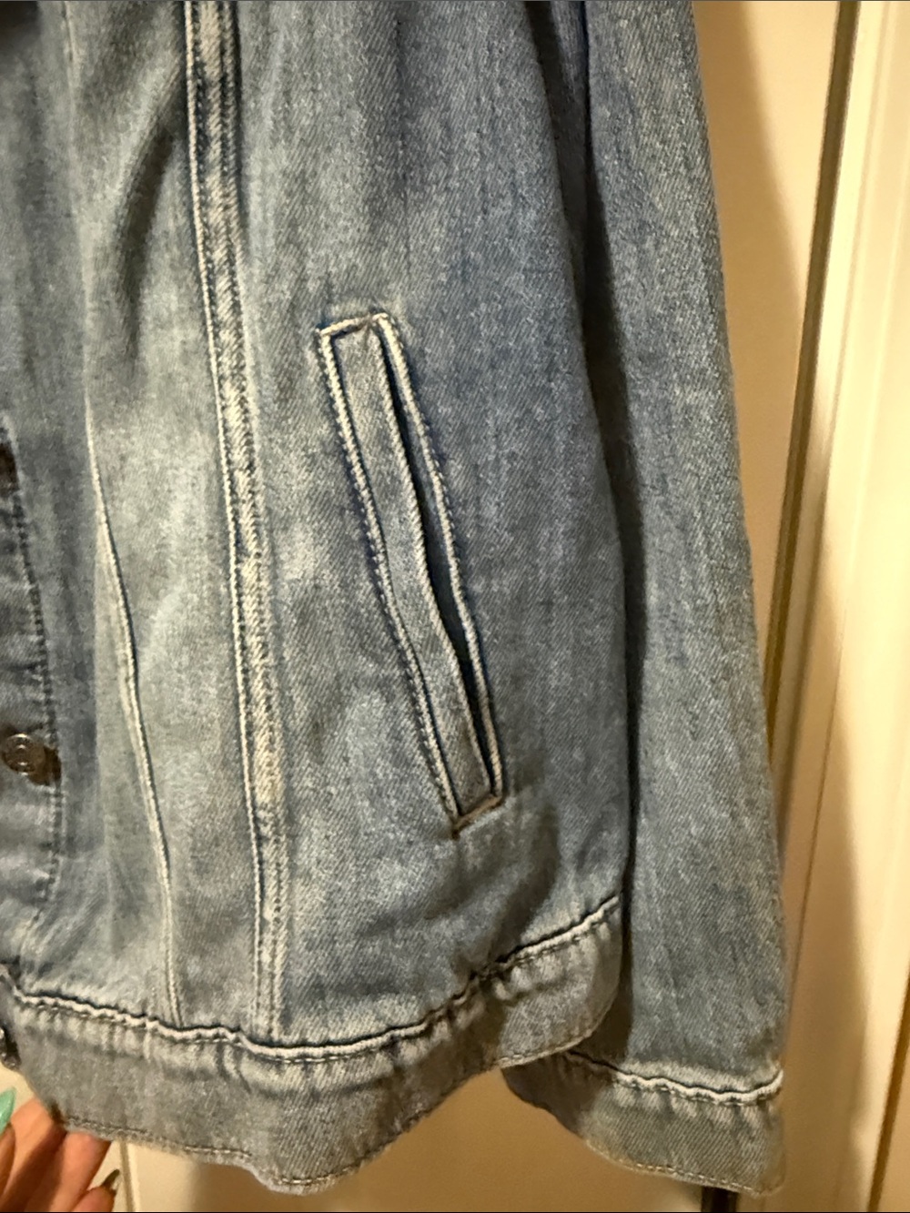TORRID Light Wash Denim Jacket with Studded Shoulders - Picture 5 of 6